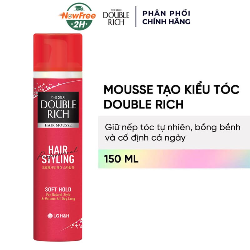 Mousse Tạo Kiểu Tóc Double Rich Giữ Nếp Tự Nhiên 150ml