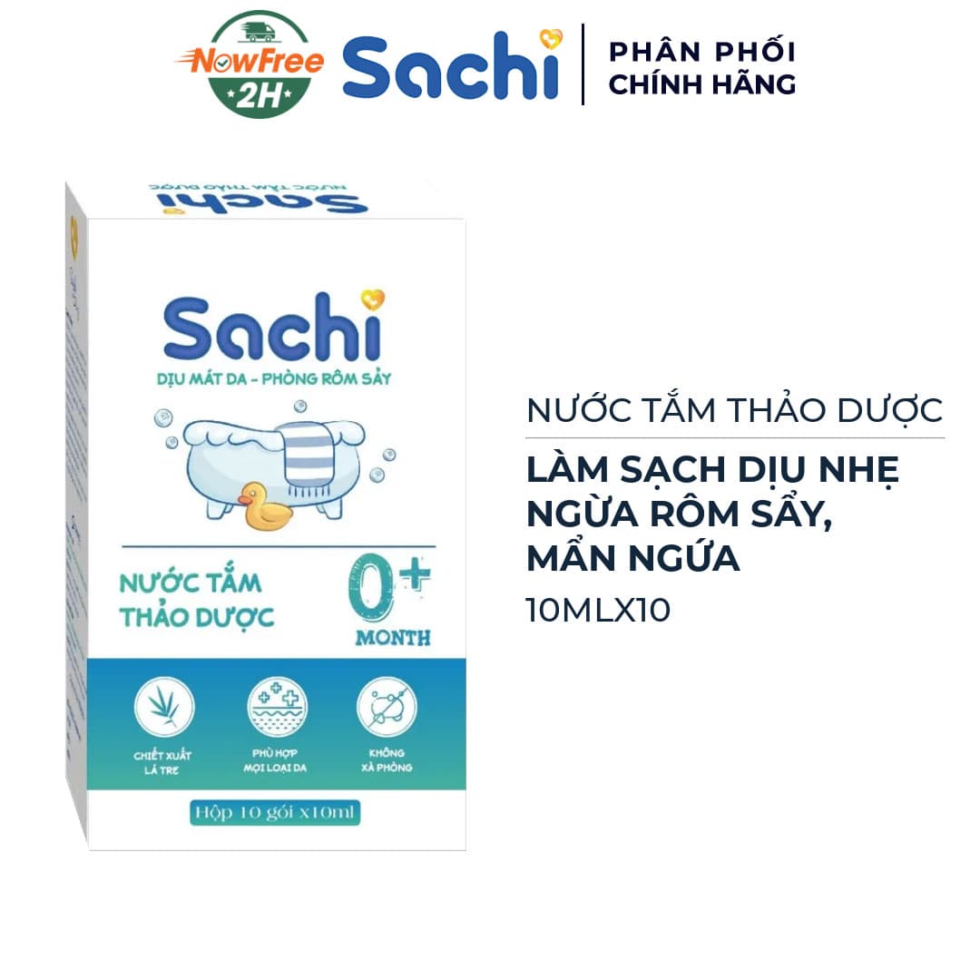 Nước Tắm Thảo Dược Sachi An Toàn Cho Bé 10 Góix10ml