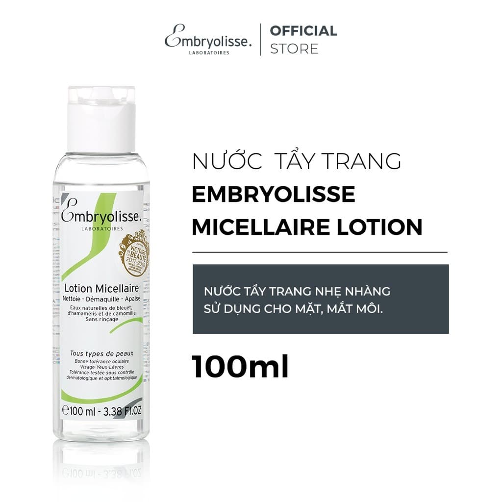 Nước Tẩy Trang Embryolisse Dành Cho Mọi Loại Da 100ml