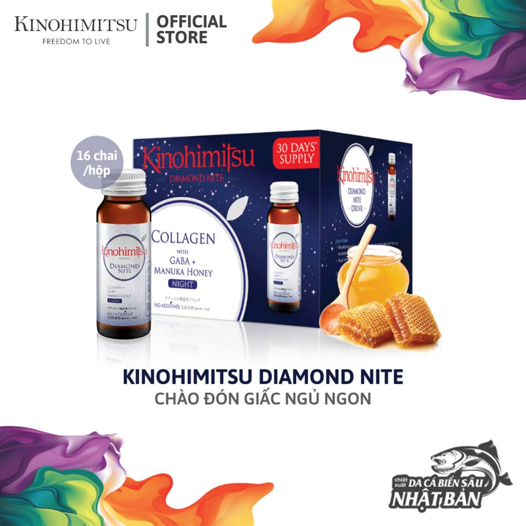 Nước Uống Kinohimitsu Đẹp Da, Cải Thiện Giấc Ngủ 16 Chai