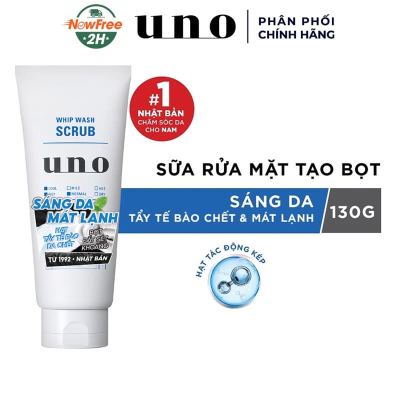 Sữa Rửa Mặt Cho Nam Uno Tạo Bọt Sáng Da Cho Da Sần 130g