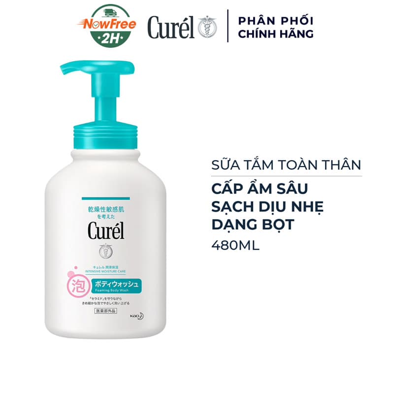 Sữa Tắm Toàn Thân Curél Cấp Ẩm Chuyên Sâu Dạng Bọt 480ml