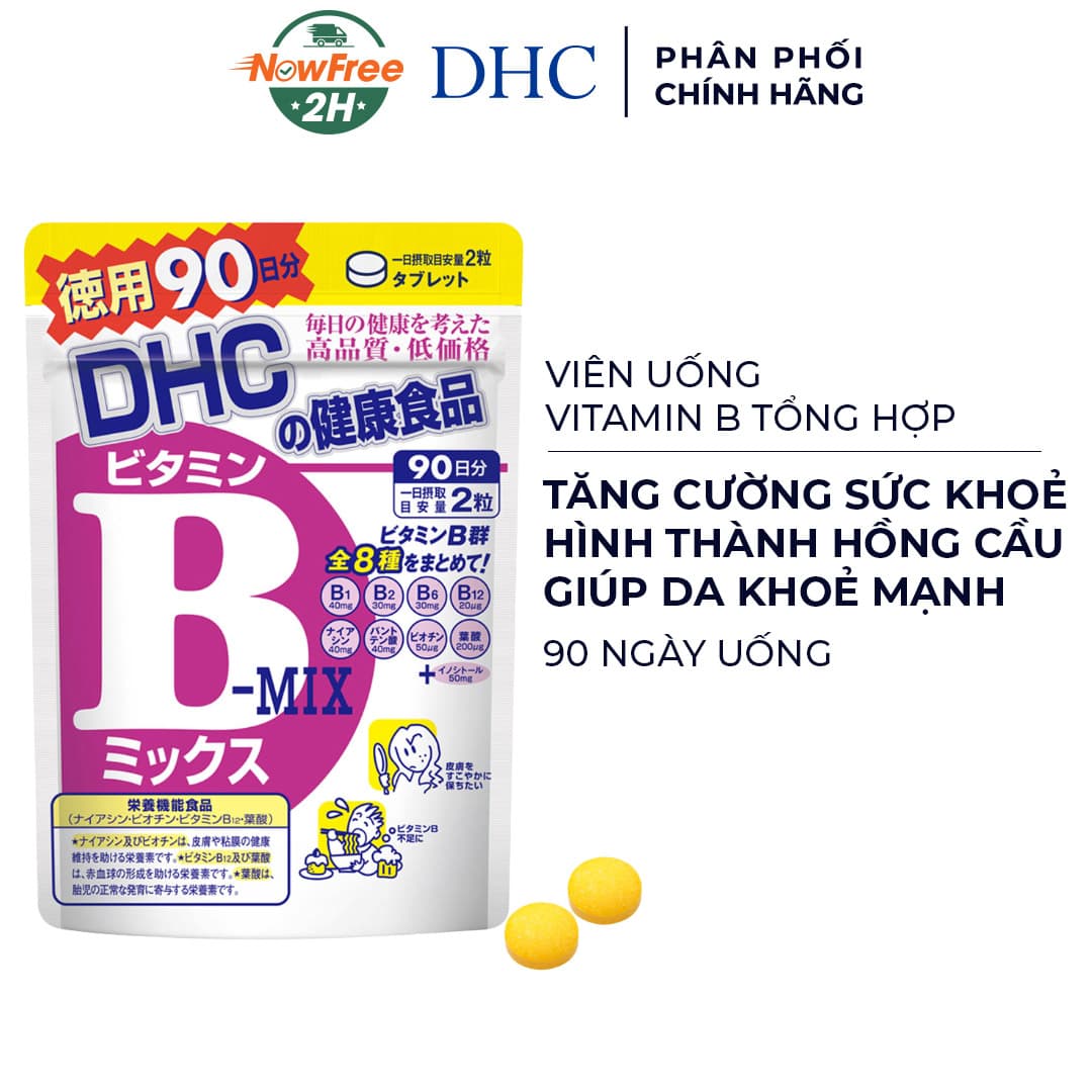 Thực Phẩm Bảo Vệ Sức Khỏe DHC Dạng Viên Uống Vitamin B Tổng Hợp 90 Ngày
