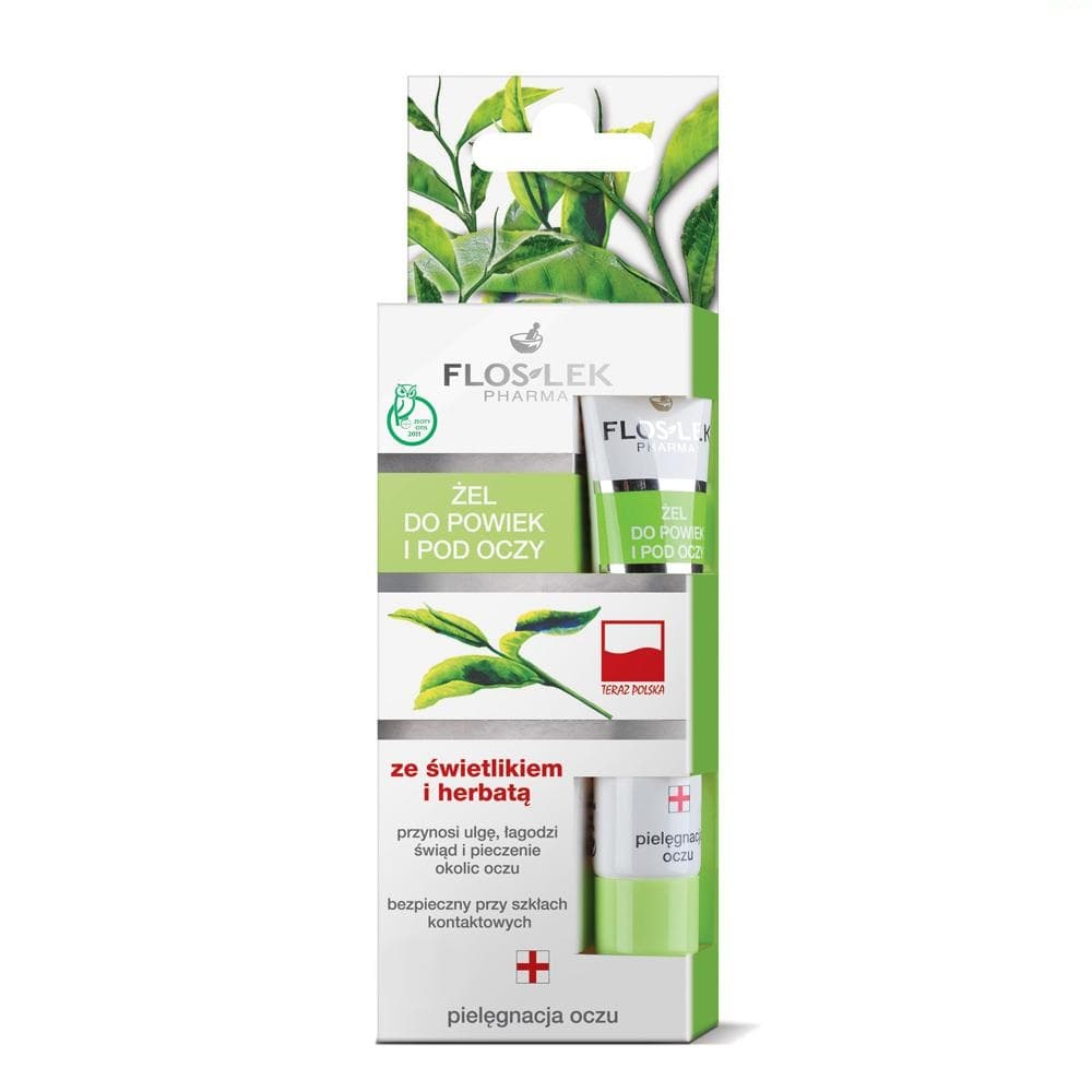 Gel Dưỡng Làm Giảm Đau, Ngứa, Quầng Thâm Bọng Mắt FLOSLEK Chiết Xuất Trà Xanh 15ml