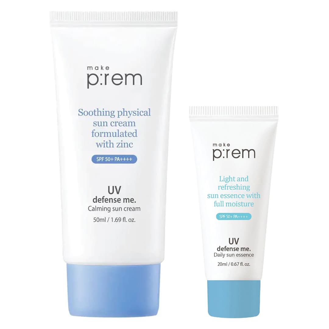 Combo Make p:rem Kem Chống Nắng Vật Lý Da Nhạy Cảm 50ml + Hóa Học Mỏng Nhẹ 20ml