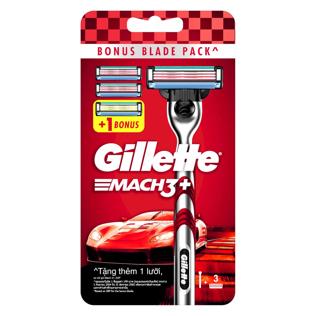 Dao Cạo Râu Gillette Mach3+ Classic (1 Cán + 3 Lưỡi)