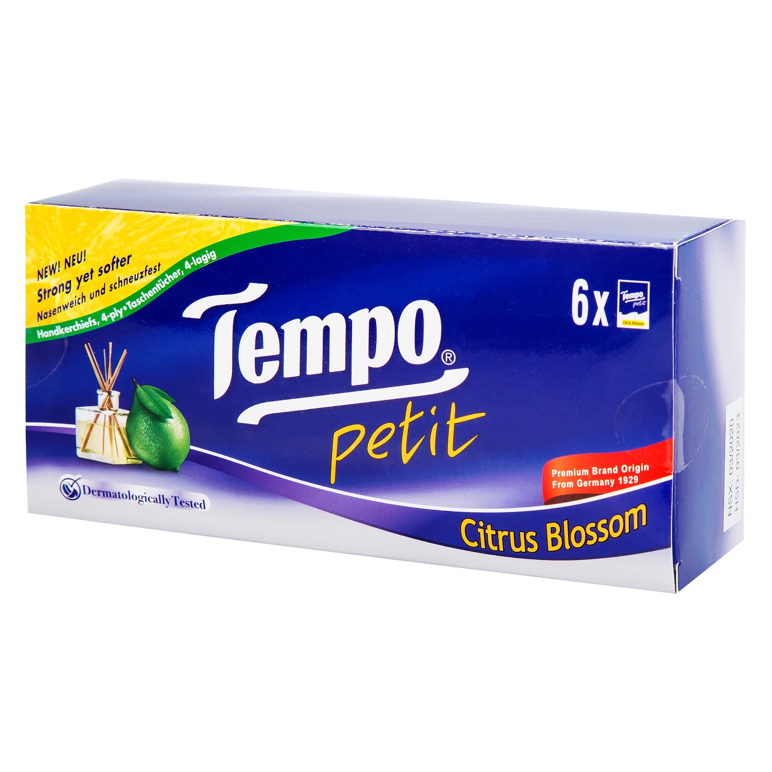 Khăn Giấy Tempo Petit Hương Cam Quýt 6 Gói (4 Lớp)