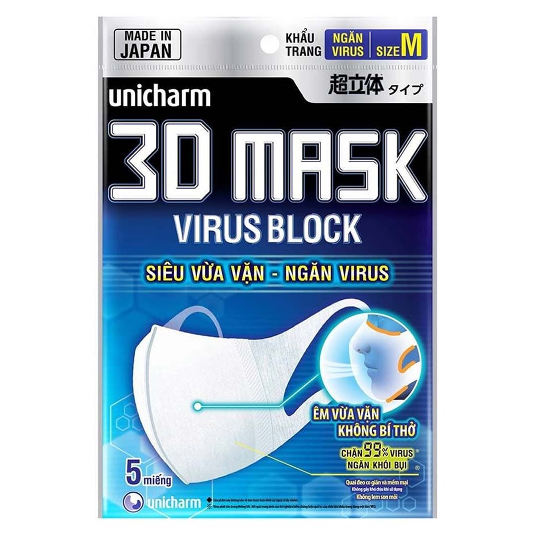 Khẩu Trang Unicharm 3D Mask Virus Block