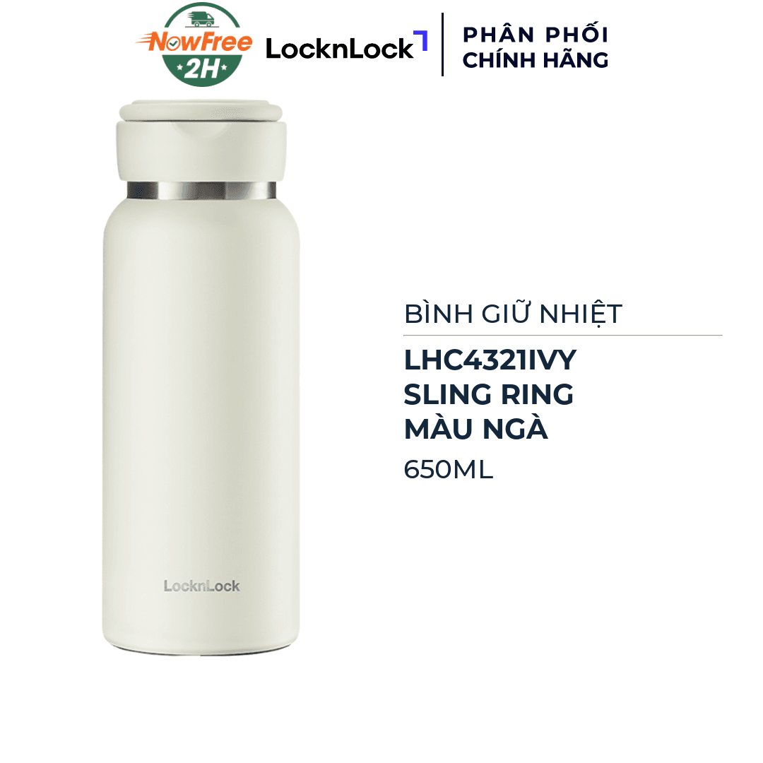 Bình Giữ Nhiệt LocknLock Sling Ring Màu Ngà 650ml