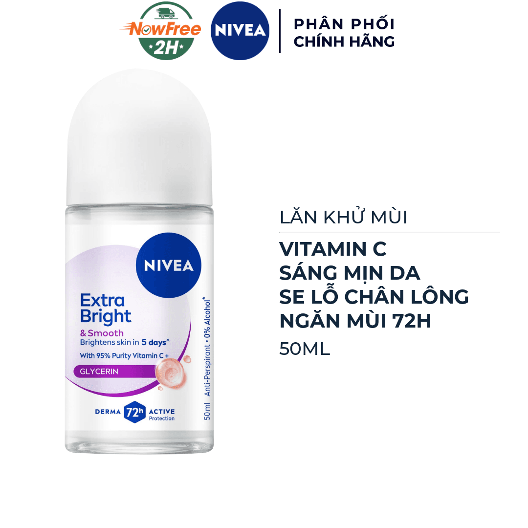 Lăn Khử Mùi Nivea Sáng Mịn Se Khít Lỗ Chân Lông 50ml