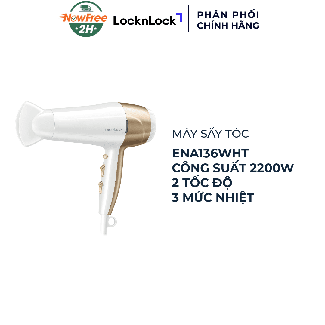 Máy Sấy Tóc LocknLock Công Suất 2200W Màu Trắng