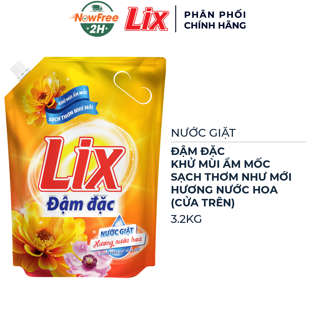 Nước Giặt Lix Đậm Đặc Hương Nước Hoa - Cửa Trên 3.2kg