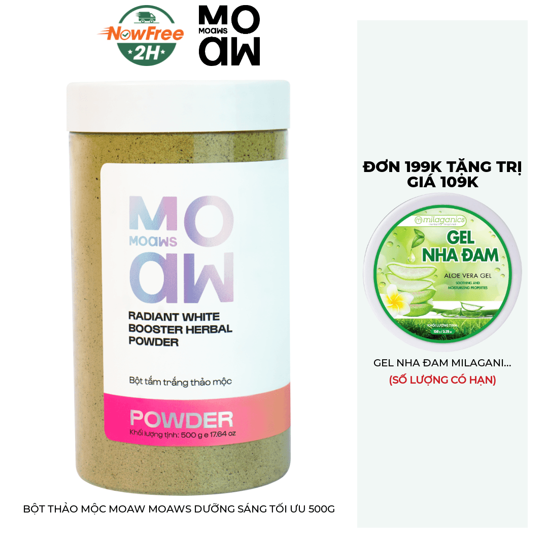 Bột Thảo Mộc Moaw Moaws Dưỡng Sáng Tối Ưu 500g
