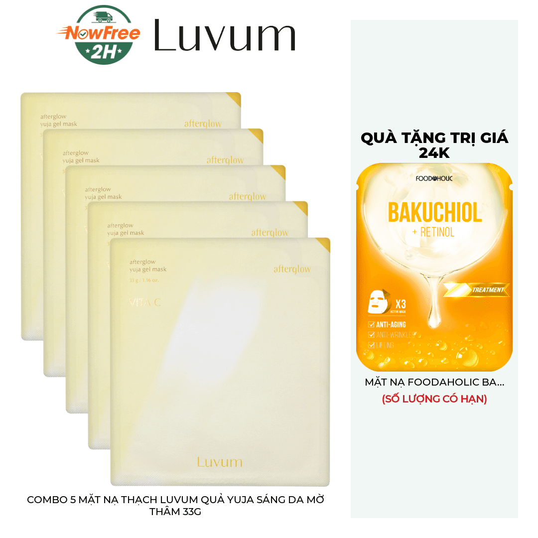 Combo 5 Mặt Nạ Thạch Luvum Quả Yuja Sáng Da Mờ Thâm 33g
